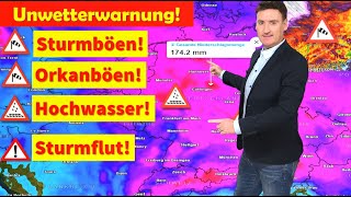 Achtung UNWETTER Orkantief Zoltan rauscht heran Überschwemmungen Bäume können umstürzen [upl. by Bomke708]