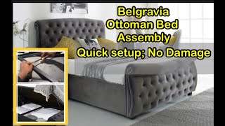 Belgravia Ottoman Bed quick setup assembly with less effort storage ease no instability amp damage [upl. by Bakerman]