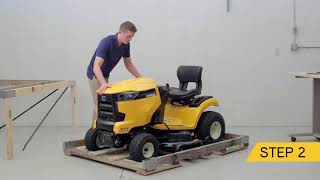 How to Uncrate and Setup Cub Cadet XT Lawn Tractors [upl. by Attenrev]