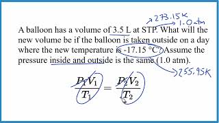 Combined Gas Law Practice Problem Find New Volume [upl. by Drallim]