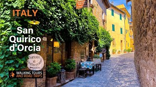 San Quirico dOrcia 🇮🇹 Beautiful Italian Village Walking Tour 🌞 Val dOrcia Tuscany Italy 🍷 4k [upl. by Irej402]