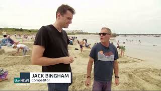 Alderney Week 2024 sandcastle competition ITV News Channel 06082024 [upl. by Sungam]