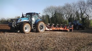 New Holland T7060 amp Tm155 Ploughing [upl. by Ettenna400]