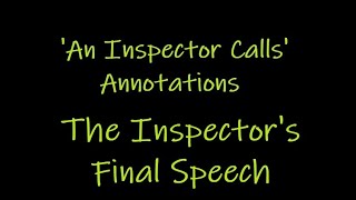 An Inspector Calls annotations  pages 5657  Inspectors Final speech [upl. by Just175]