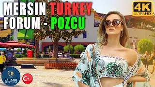 Mersin Walking Tour  FORUM  POZCU  Turkey 4K [upl. by Annodahs]