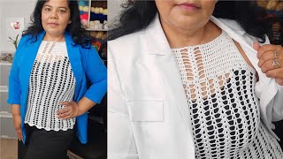 Blusa Elegante a Crochet parte 2 crochet handmade normaysustejidos [upl. by Jonme]