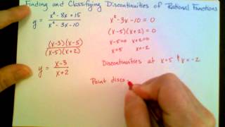 Finding and Classifying Discontinuities of Rational Functions [upl. by Irbmac]