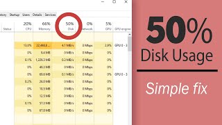 How To Fix 50 Disk Usage in Windows 10 [upl. by Vacla]