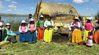 Isla Purimita Floating Island Lake Titicaca German Song [upl. by Eatnoled]