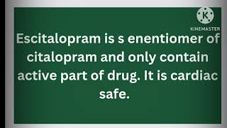 Difference between Citalopram and Escitalopram  SSRI [upl. by Harv427]