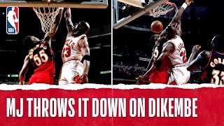 MJ Throws It Down On Dikembe  The Jordan Vault [upl. by Ecilahc]