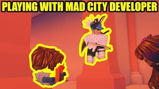 Playing with MAD CITY DEVELOPERS CHEATERS  Roblox Mad City [upl. by Jori19]