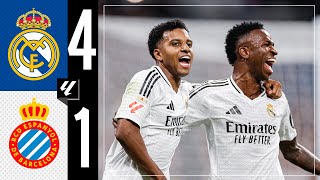 HIGHLIGHTS  Real Madrid 41 Espanyol  LaLiga 202425 [upl. by Corwun]