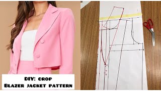 How to draft a blazer jacket  notched collar easy pattern drafting tutorial [upl. by Leaffar141]