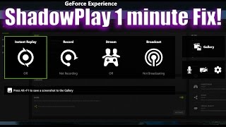 Nvidia Geoforce Experience  ShadowPlay not working starting then stopping  1 minute fix [upl. by Yzzo148]