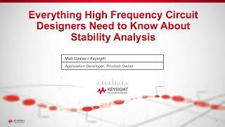 Design amp Troubleshoot for Stability in RFMW Circuits under LinearNonlinear Conditions Part 2 of 2 [upl. by Yrakcaz]