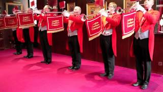 London Fanfare Trumpets  God Save The Queen Gordon Jacob Pt1  7 Piece Fanfare Team [upl. by Arbas]