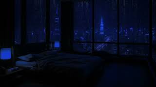 Relax and Unwind Rain ASMR Symphony in a Cozy Bedroom with City Lights 🎧🌧️ [upl. by Anirb]