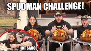 IMPOSSIBLE Spudman Challenge DABOMB HOT SAUCE PRANK ON LEAH SHUTKEVER [upl. by Kcirtapnhoj]