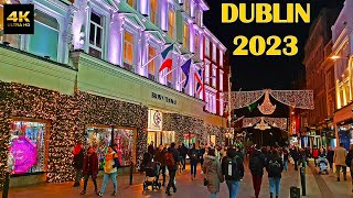 Dublin Christmas Lights 4K Walking Tour Ireland 2023 [upl. by Bethel]