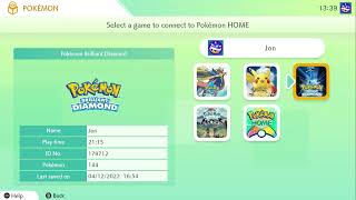 Pokémon Home Update Version 200  Transferring Pokémon to Brilliant Diamond [upl. by Atiekram]