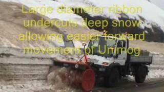 Unimog and Schmidt FS105 Snow blower Road Widening [upl. by Aniez930]