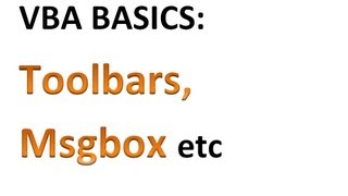 Excel VBA Basics 5  Toolbars Messageboxes Object Browser Autocomplete and Code Windows [upl. by Atelra]