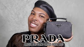 1 year review  Prada Brique Saffiano Leather CrossBody Bag [upl. by Yeltihw]