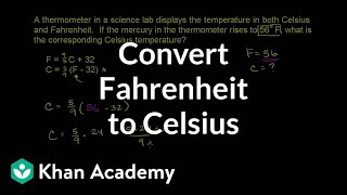 Converting Fahrenheit to Celsius  PreAlgebra  Khan Academy [upl. by Rehpotsrihc946]