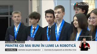 Liceenii din RM medaliați cu aur la cea mai mare competiție de robotică din lume au ajuns acasă [upl. by Betty]