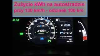 Zużycie autostradowe Hyundai Ioniq 28 kWh śr prędk 130 kmh Kraków  Brzesko  Kraków [upl. by Silver]