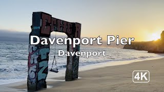 4K Relaxing Ocean Waves  Sunset in Davenport Pier Davenport CA [upl. by Annayat]