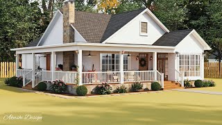 The Winning Cottage House Design With A Sunroom amp A WrapAround Porch 1006 [upl. by Kimbra]