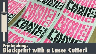 Making a Block Print with a Laser Cutter [upl. by Lacie]