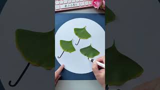 Pick up a few ginkgo leaves to make a creative sticker quotAutumn Rain 🌧️ reels shortvideo tiktok [upl. by Scriven674]