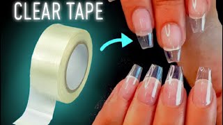 DIY CLEAR TAPE FAKE NAILS  HOW TO MAKE STRONG TAPE NAILS AT HOME [upl. by Adnaugal208]