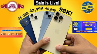 Big iPhone Price Drops 🔥😍  Flipkart BBD amp Amazon Great Indian Festival Sale is Live Now HINDI [upl. by Ymarej]