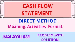 Cash flow statement  single entity Financial statement  problem with solution in Malayalam [upl. by Nivra610]