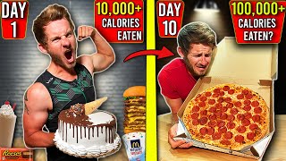 I Did A 10000 Calorie Challenge EVERY DAY For 10 Days In a Row [upl. by Yellat]