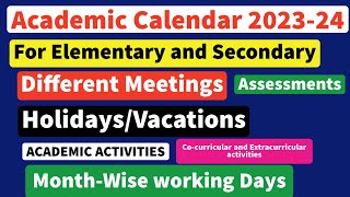 Academic Calendar 202324 For Elementary amp Secondary School [upl. by Ardnoik819]