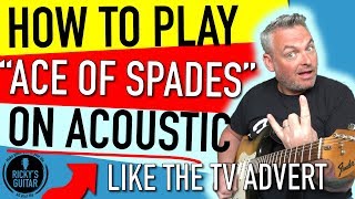 Ace of Spades Acoustic Guitar Lesson  Ace of Spades Slow The Pace [upl. by Ailuy]