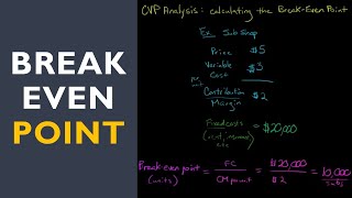 Cost Volume Profit Analysis CVP calculating the Break Even Point [upl. by Ardnuaek]