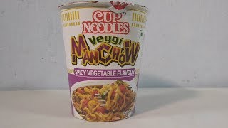 Nissin Cup Noodles Veggi Manchow 70g Review in Hindi [upl. by Nirok]