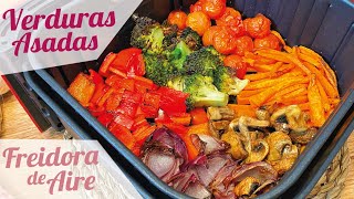 VERDURAS ASADAS EN FREIDORA DE AIRE 🥕🥦 TIEMPO Y TEMPERATURA [upl. by Arriet]