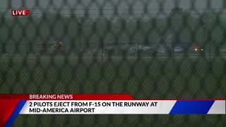 Pilots eject from F15 at MidAmerica Airport during training [upl. by Belle]