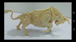 Woodcraft Construction Kit How to assemble the wooden Bull [upl. by Neron]