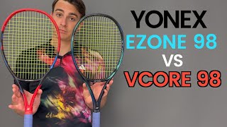 Whats the difference between the Yonex VCORE 98 V7 and 2022 EZONE 98  Rackets amp Runners [upl. by Niliram]