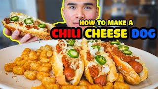 How to make a CHILI CHEESE DOG [upl. by Cown]