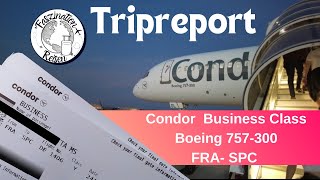 FlightReview Condor B757300 DABOL Business Class FRASPC  Frankfurt  La Palma [upl. by Rhoda395]