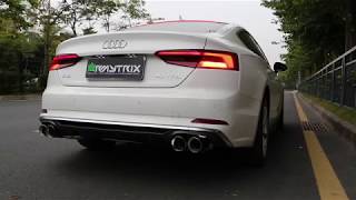 2018 Audi A5 B9 w ARMYTRIX S5Style Quad Tips Conversion Exhaust  Pure Sounds [upl. by Barnie]